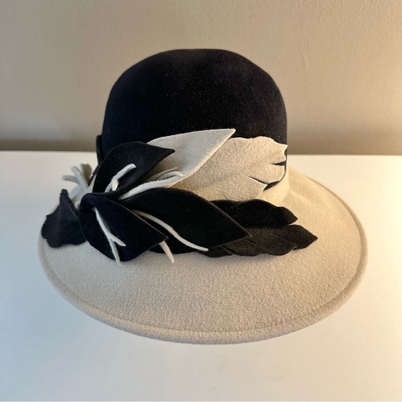 Gabriel Amar for Frank Olive Black and Tan Felt Statement Hat